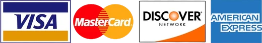 Accepted payment methods: Visa, Mastercard, Discover and American Express